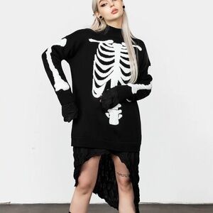 NWT Disturbia Skeletus Oversized Sweater, XS/S ($76)